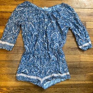 Boho floral long sleeve romper
